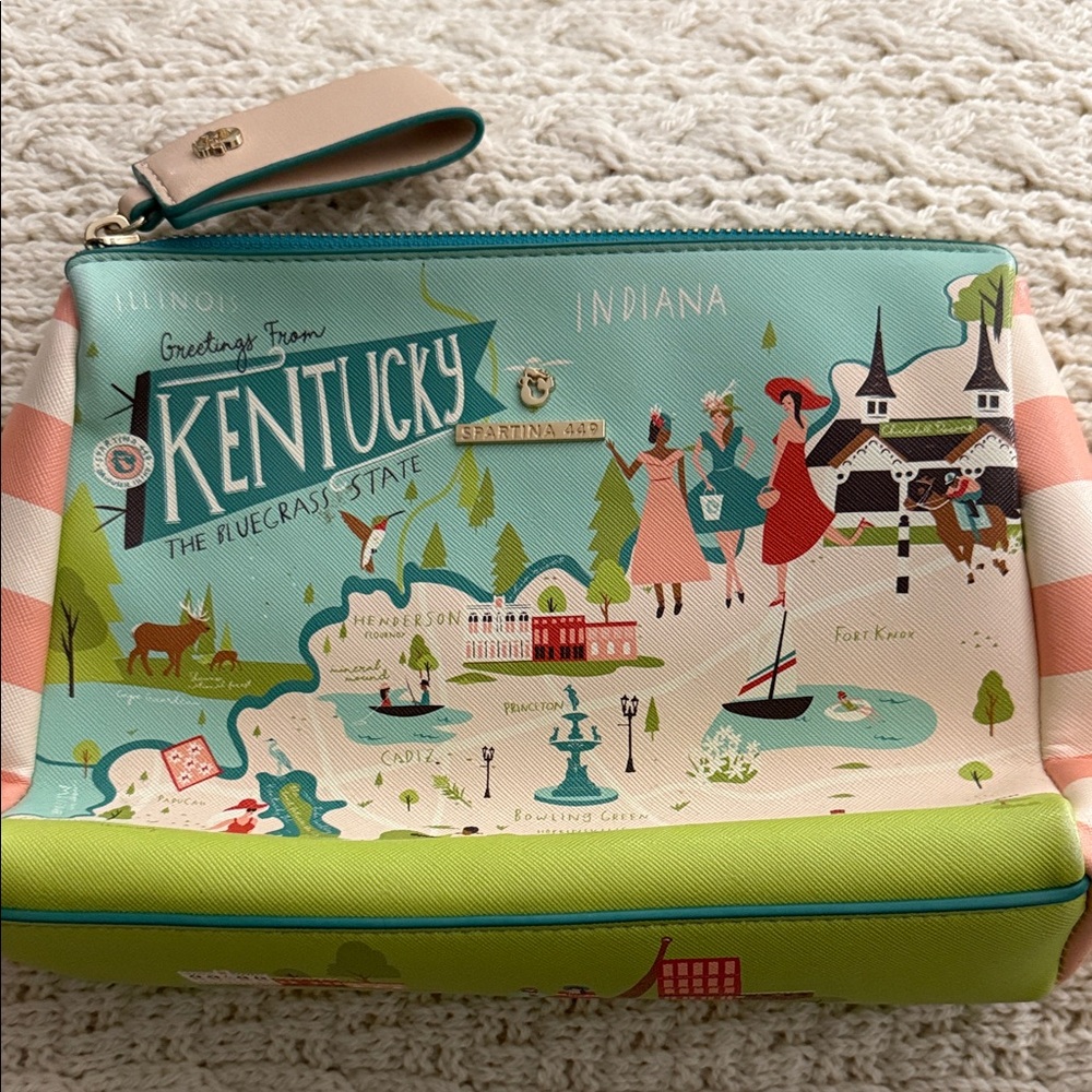Spartina 449 Kentucky Map Cosmetic Bag - Multicolor